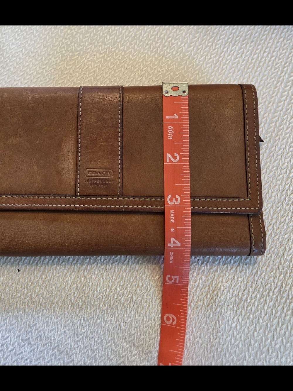 Coach British Tan Leather Continental Tri-Fold Wallet - Picture 16 of 16
